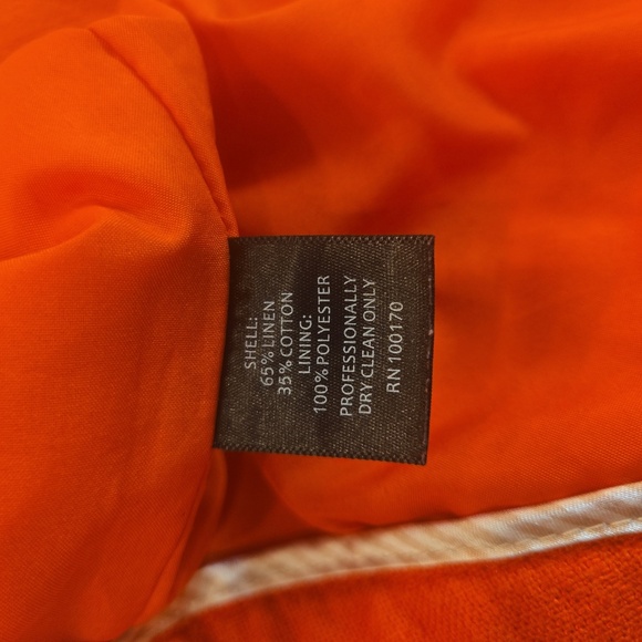 Cynthia Rowley Linen Cotton Scalloped Shorts Orange Womens Size 4 - Picture 6 of 6